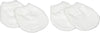 Newborn No Scratch Cotton Flannel Mittens 2 Pairs, White, Unisex