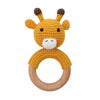 BPA Free Baby Wooden Teether Crochet Cartoon Baby Rattle Toys Wooden Ring Rodent Toys Mobile Gym Kids Newborn Educational Toys