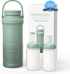 22Oz Portable Breast Milk Cooler for Outdoor, 360°Total Cooling for 24Hours, Larger Capacity Travel Breastmilk Chiller with 2Pcs Baby Bottles for Breastmilk Storage, Breastfeeding Essentials