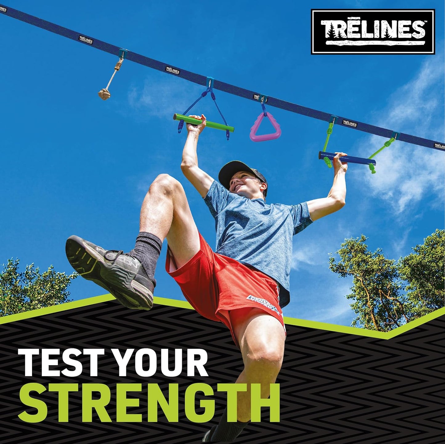 Trelines Ninja Adventure Line 36 Ft - Black Metal Swing Set