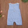 2020 Baby Summer Clothing Newborn Baby Boys Buttons Striped Romper Fashion Sleeveless Romper Cotton Linen Jumpsuit