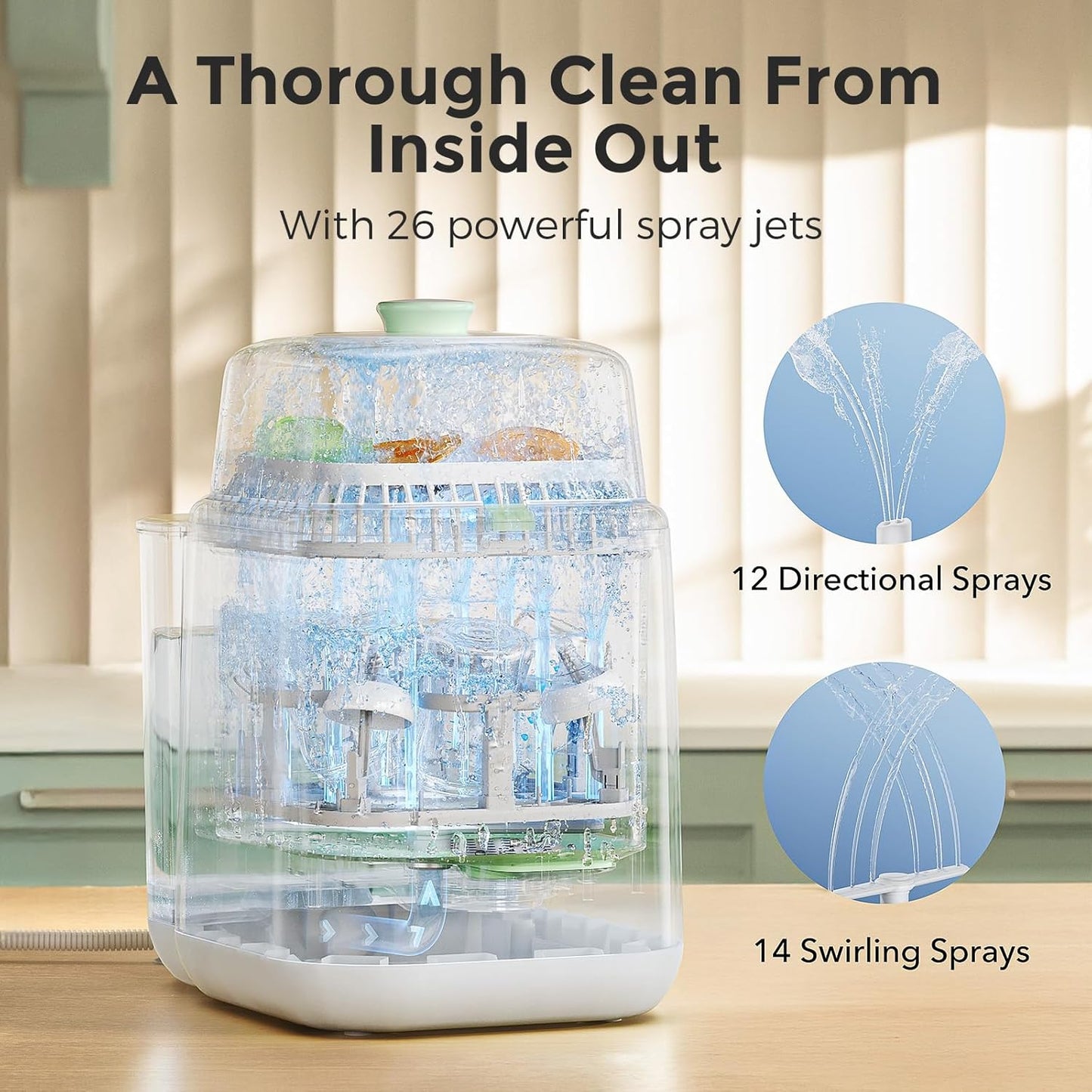 Kleanpal Pro Baby Bottle Washer, Sterilizer & Dryer - All-In-One Cleaning Machine for Bottles, Pump Parts & Baby Essentials - Time-Saving & Effortless Care