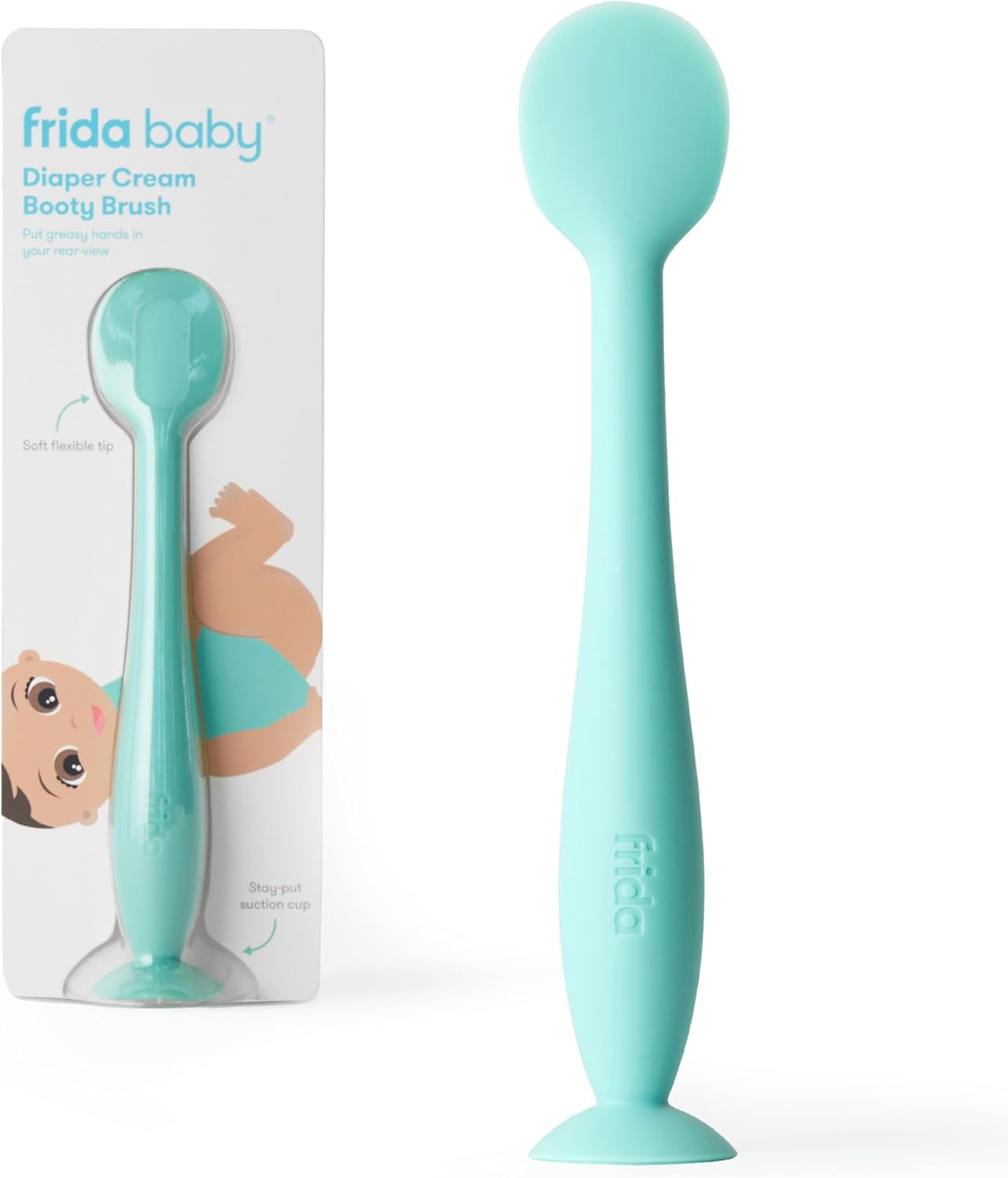 Diaper Cream Spatula, 100% Silicone Butt Spatula for Baby, Diaper Cream Applicator for Easy + Clean Use of Butt Paste & Diaper Rash Cream, BPA- Free, Teal