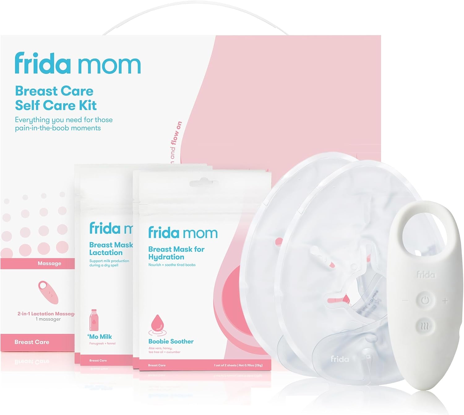 Breastfeeding Essentials Kit for Lactation Support and Nipple Relief, Includes Lactation Massager, Heating Pads, and Masks for Hydration and Milk Flow (9Pc Set)