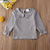 2019 Baby Spring Autumn Clothing Toddler Kid Baby Girl Long Sleeve T-Shirt Ruffle Blouse Warm Tops Pullovers Solid Outfit 1-7T