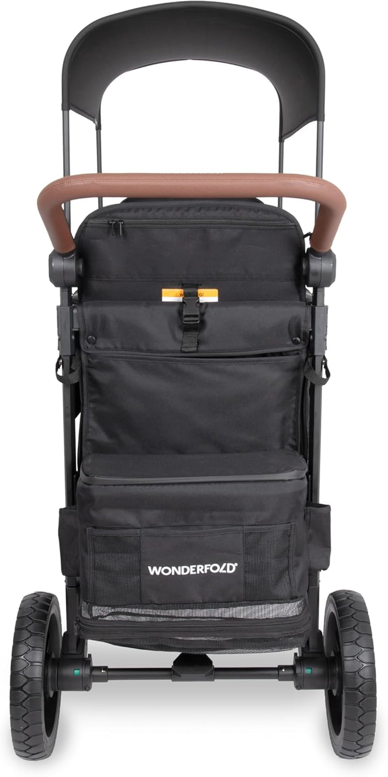 W2 Luxe Pro Stroller Wagon (2 Seater) - Collapsible Wagon Stroller with Seats Featuring 5-Point Safety Harnesses and Adjustable Sun Canopy, Jet Black