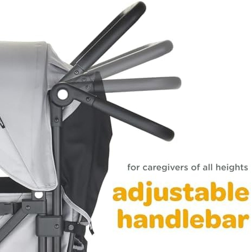 Caravan V3, Avalon Gray - Stroller/Wagon for Kids & Babies - Seats 2 Passengers or 200 Lbs. Total Weight Capacity. - Reclining Seats, Full-Coverage Sun Canopies, Height-Adjustable Handlebar