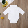 2019 Baby Summer Clothing Infant Baby Boy Gentleman Solid Formal Bodysuit Short Sleeve Turn down Collar Shirts Jumpsuit Set