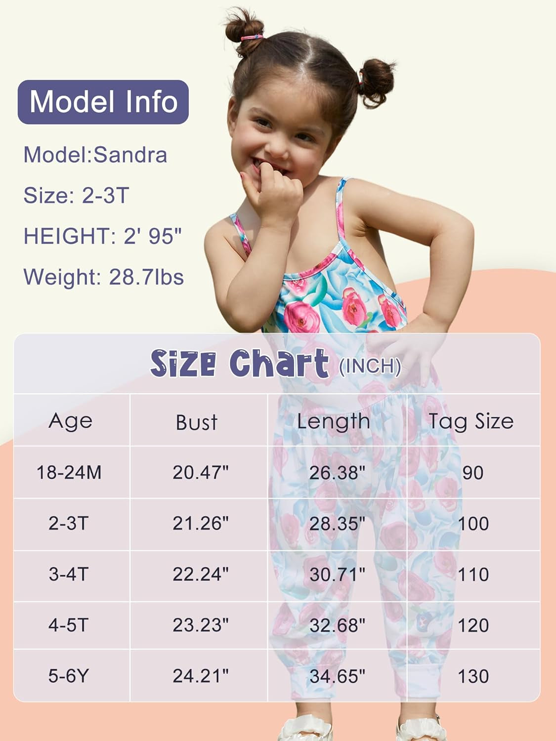 Toddler Girls Jumpsuit Clothes Sleeveless Spaghetti Strap Romper Summer Baby Rompers with Pockets 1-6 Years