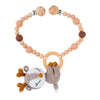 OOTDTY Crochet Elk Bunny Rattle Toys Wooden Baby Pram Clip Baby Gym Stroller Hanging Pendant Newborn Crib Mobile Rattle Toys