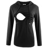 Maternity Nursing Hoodie Long Sleeve Striped Pregnant Women Tops Breastfeeding Sweatshirt Nurse Clothes for Spring Autumn