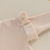 Baby Solid Color Ruffle Sweater Knitted Autum Winter Baby Girl Clothes round Neck Kid Toddler Girl Pullover Baby Outerwear