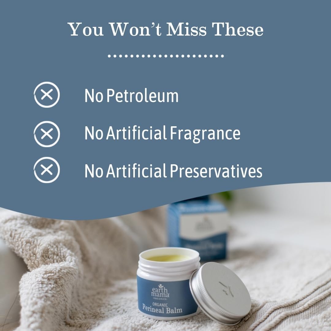Organic Perineal Balm for Pregnancy and Postpartum, 2-Fluid Ounce
