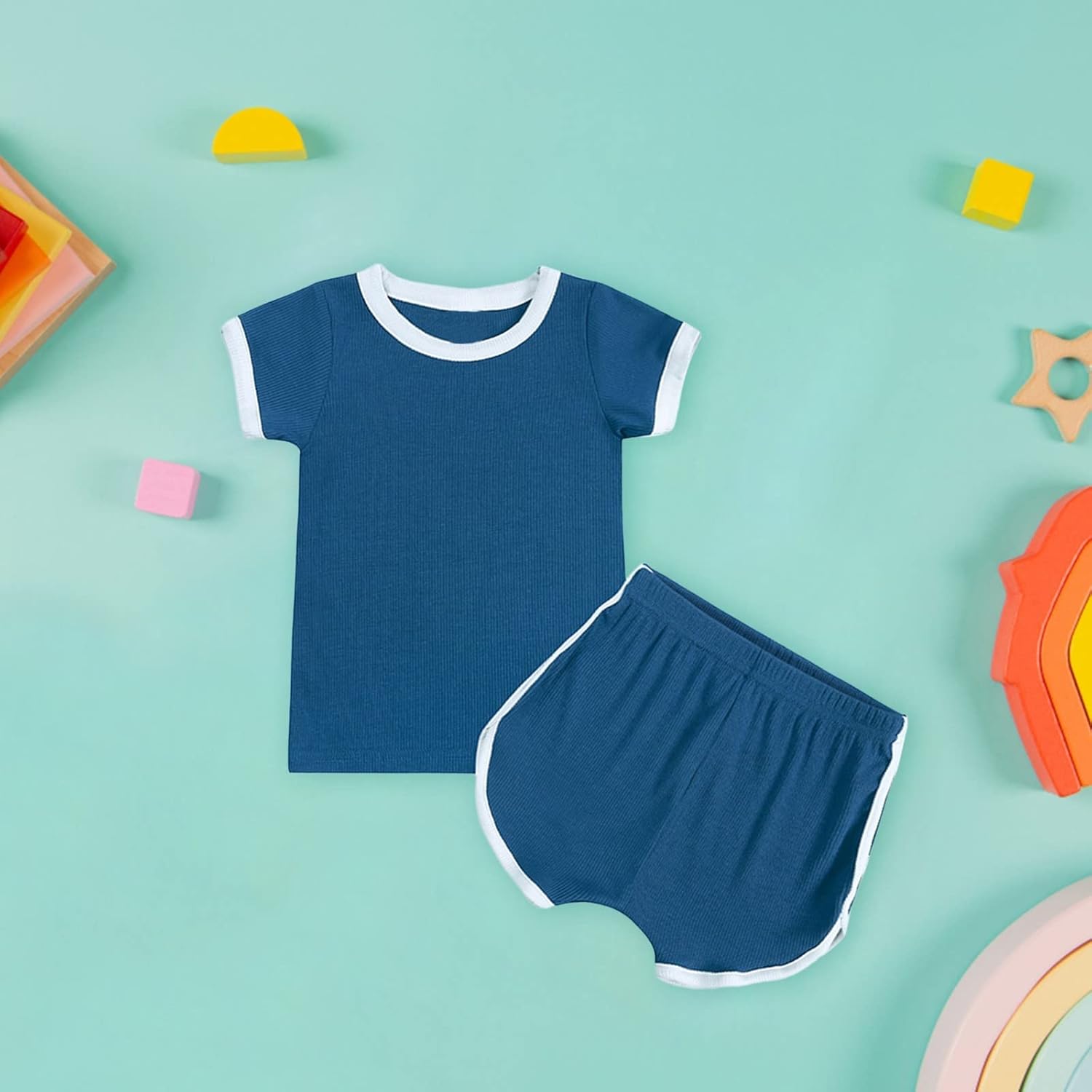 Baby Boys Girls Short Sleeve T-Shirt Tops+Shorts Cute Summer Outfit for Toddler Loung𝐞wear Cotton 𝐏ajamas Sl𝐞epwear