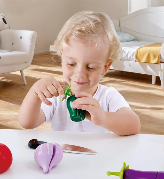 Garden Vegetables | Wooden Cooking Accessories for Kids, Pretend Play Food, Assortment of Ingredients for Toddlers Ages 3+