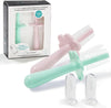 Baby Toothbrush Double Sided - Training Finger Toothbrush for Toddler Infant, Bpa-Free & Phthalate-Free for Baby & Toddler, 2 Pack, Mint and Blush