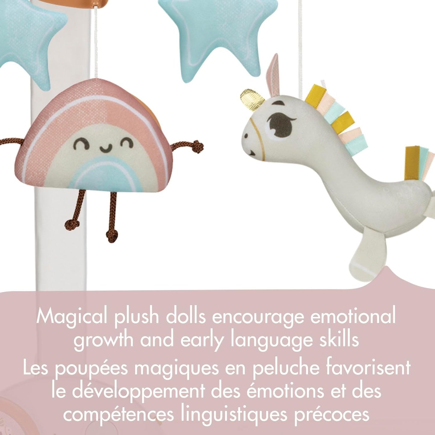 Unicorn Wonderlands Classic Mobile – Baby Mobile with 20 Minutes of Music, Calming Nightlight, Removable Music Box, Plush Dolls for Newborns & Toddlers (0+ Months)