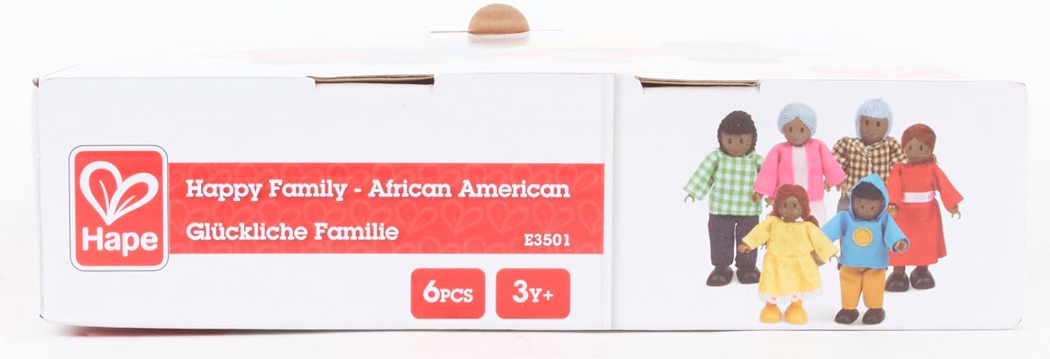 African American Wooden Doll House Family