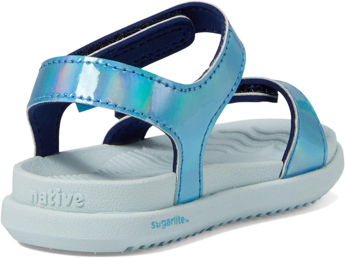 Kids Charley Sugarlite Hologram Flat Sandals for Little Kid - Hook-Loop Closure with EVA Footbed, and Open Toe Design