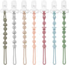 7 Pack Silicone Pacifier Clips, Baby Soother Clips with One Piece Design for Boys & Girls, Baby Pacifier Holder Clips for Teething Toys