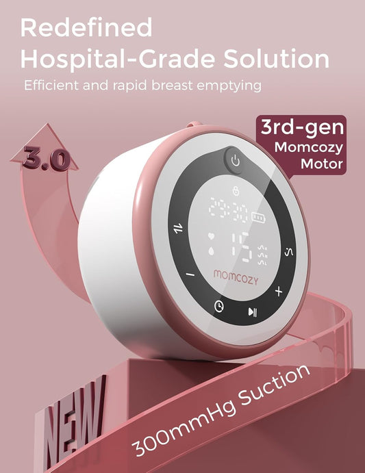 Breast Pump V1 Pro Hospital-Grade, Hands-Free & Portable Wearable Pump, Upgraded Electric Pump with 3 Fine-Tuned Rhythms|15 Levels, Come with Leak-Proof