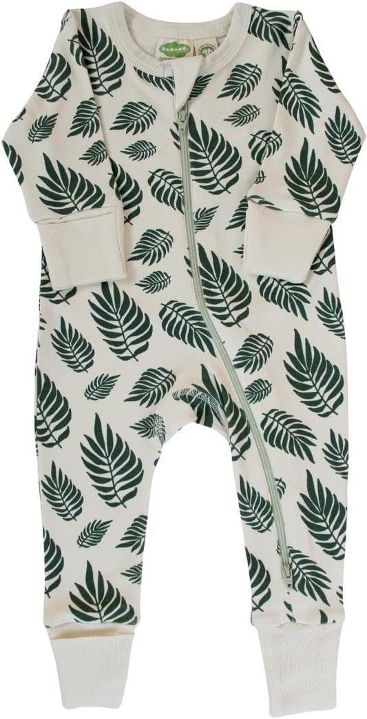 Organic Signature Print '2-Way' Zip Romper - Long Sleeve