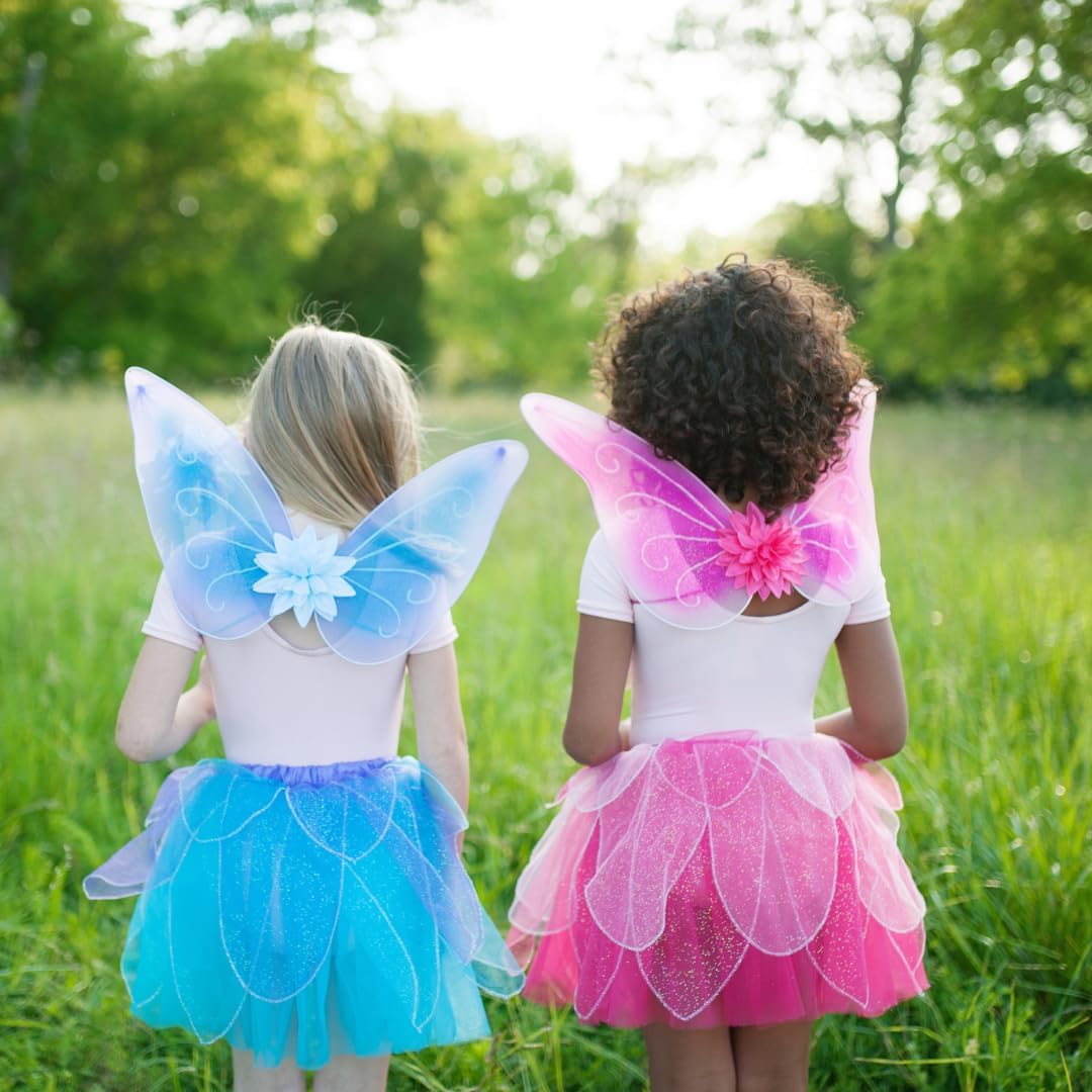 41325, Fancy Flutter Skirt with Wings & Wand, Pink, US Size 4-7