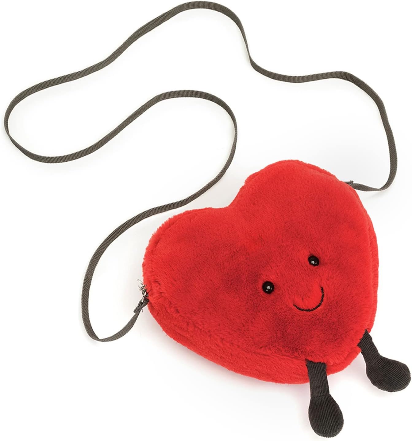 Amuseables Heart Plush Bag, 7 Inches - Crossbody and Shoulder Purse - Fun and Unique Handbag