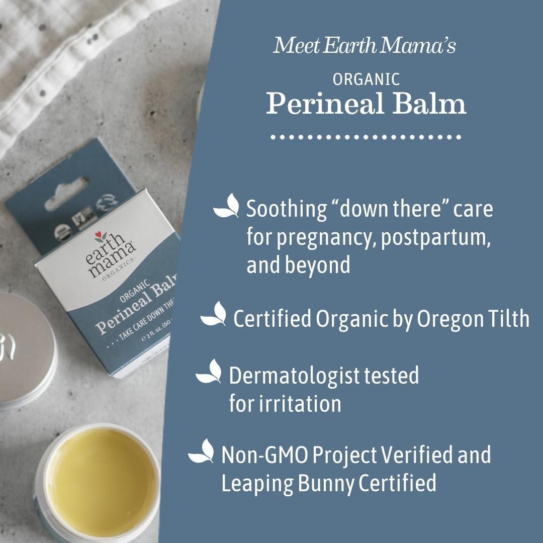 Organic Perineal Balm for Pregnancy and Postpartum, 2-Fluid Ounce