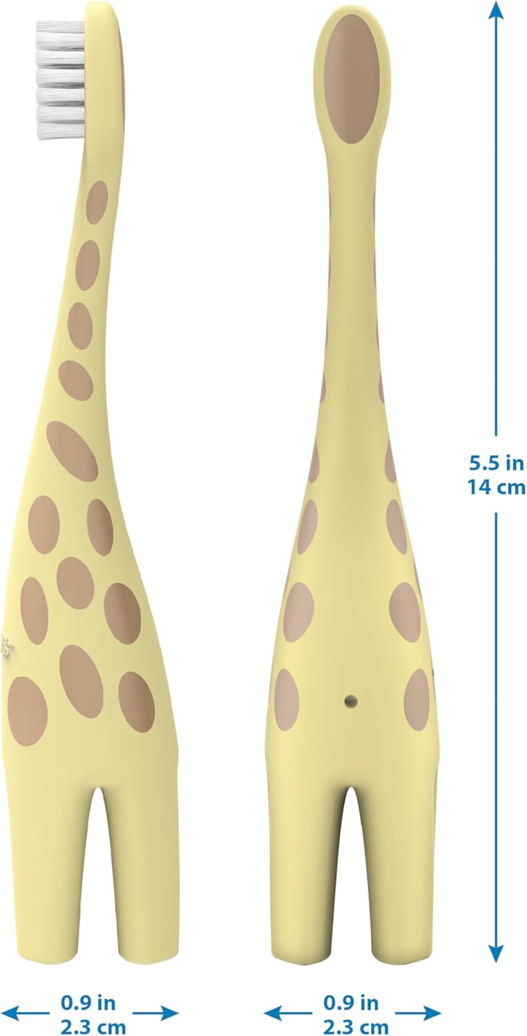 Infant-To-Toddler Training Toothbrush, Soft for Baby'S First Teeth, Giraffe, BPA Free, 0-3 Years