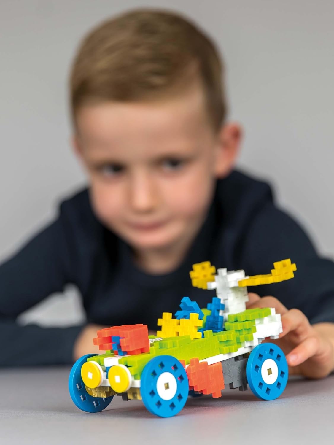 Plus-Plus - Learn to Build Go! Vehicles - 500 Pieces - Creative Building and Construction Set - Mix of Basic Colors in a Box - Kids 5 to 12 Years - P7011, 20Mm
