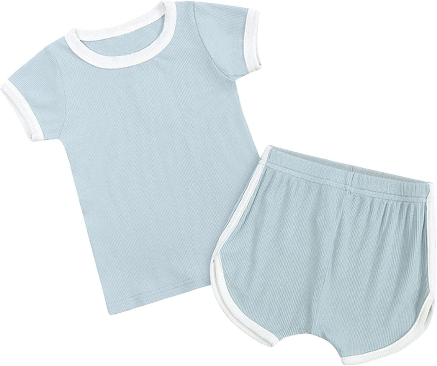 Baby Boys Girls Short Sleeve T-Shirt Tops+Shorts Cute Summer Outfit for Toddler Loung𝐞wear Cotton 𝐏ajamas Sl𝐞epwear