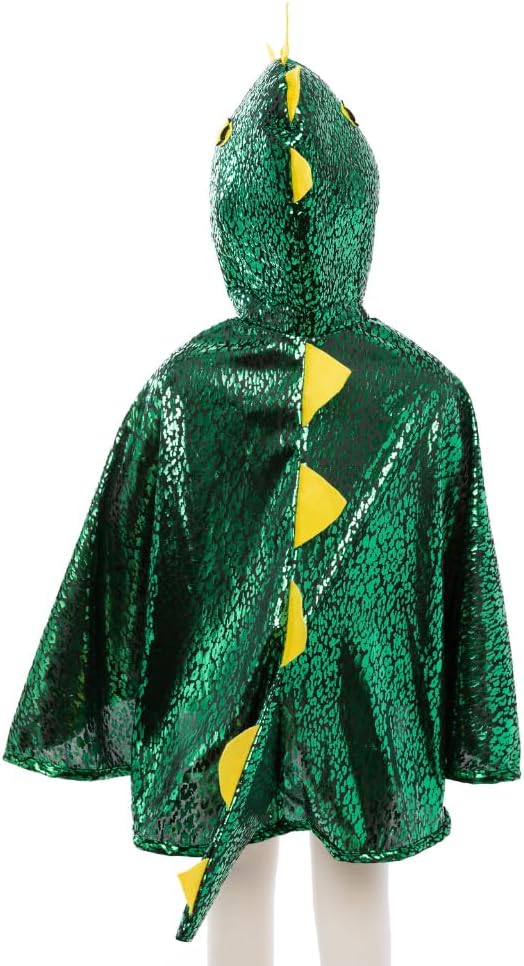 53062, Dragon Toddler Cape, Green/Metallic, US Size 2-3T