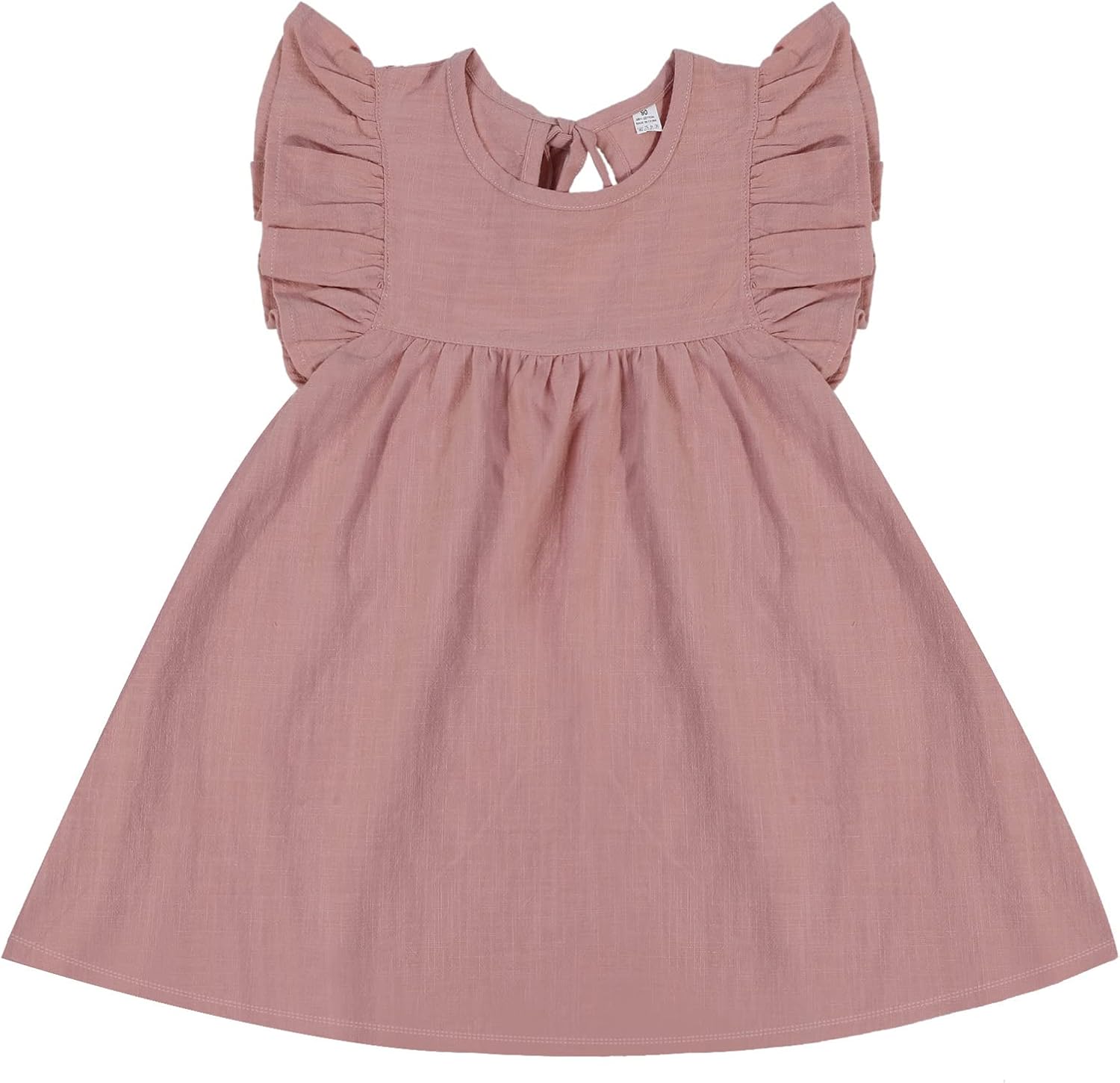Toddler Baby Girls Dresses Cotton Linen Dress Princess Ruffle Sleeveless Sundress Casual Vacation Dress