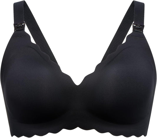 Nursing Bras for Breastfeeding, Jelly Strip Support Comfort Maternity Bra, Seamless Soft Wirefree Pregnancy Bra