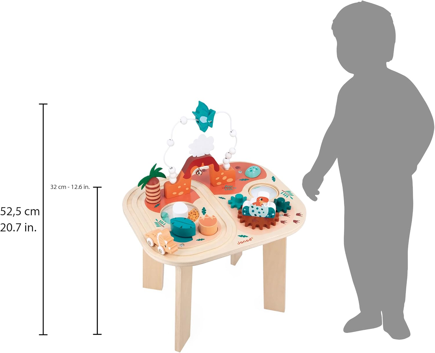 - Activity Table Dinosaur - 8 Little Games - Multiple Entertanment Toy - Early Development for Children and Toddlers - from 12 Months - J05825