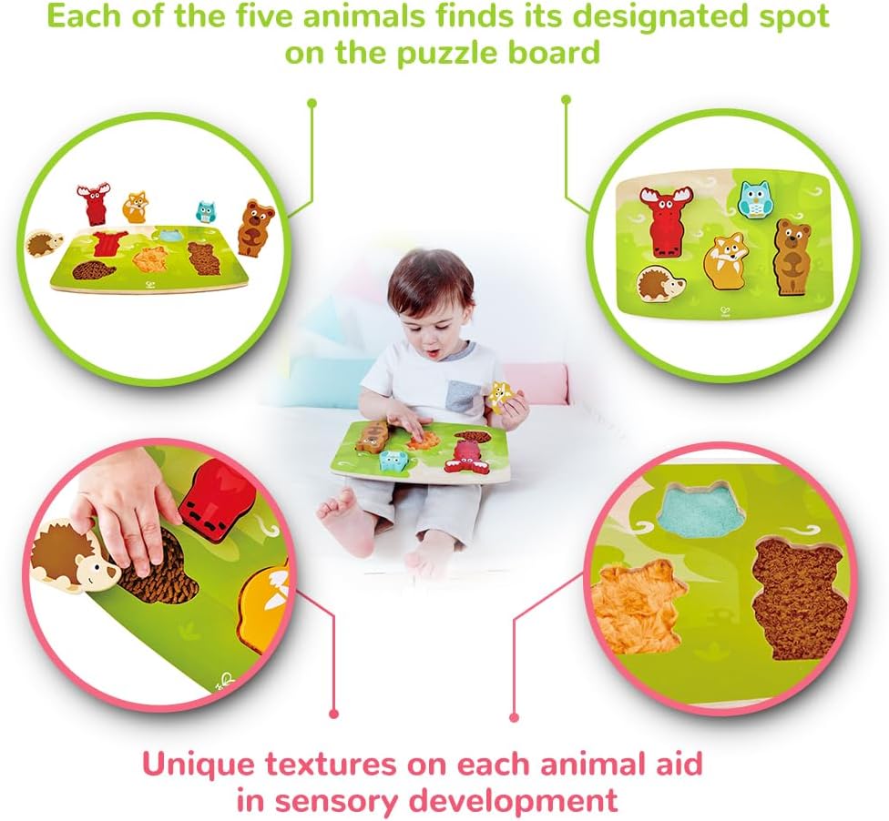 Forest Animal Tactile Puzzle Game, Multicolor, 5'' X 2''