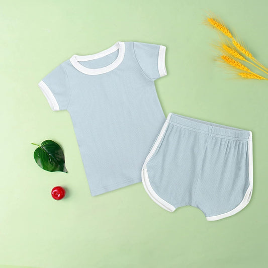 Baby Boys Girls Short Sleeve T-Shirt Tops+Shorts Cute Summer Outfit for Toddler Loung𝐞wear Cotton 𝐏ajamas Sl𝐞epwear