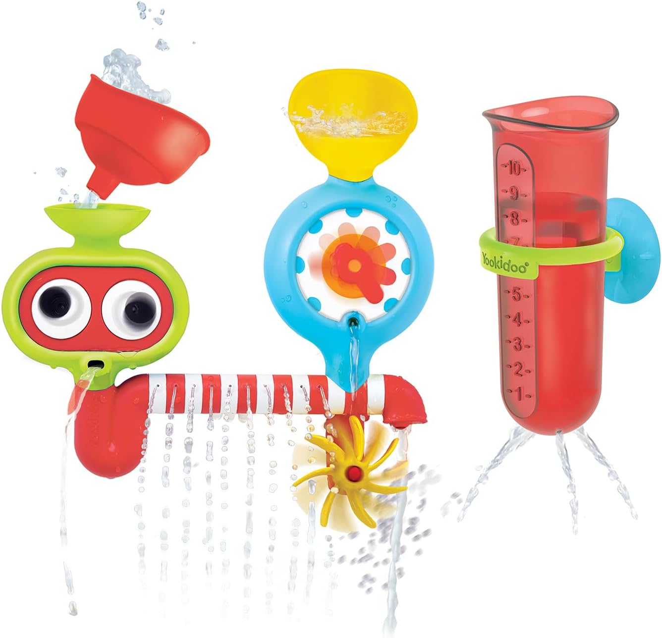 Baby Bath Toy - Spin 'N' Sprinkle Water Lab - Spinning Gear and Googly Eyes for Toddler or Baby Bath Time Sensory Development - Attaches to Any Size Tub Wall (1-3 Years)