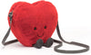 Amuseables Heart Plush Bag, 7 Inches - Crossbody and Shoulder Purse - Fun and Unique Handbag