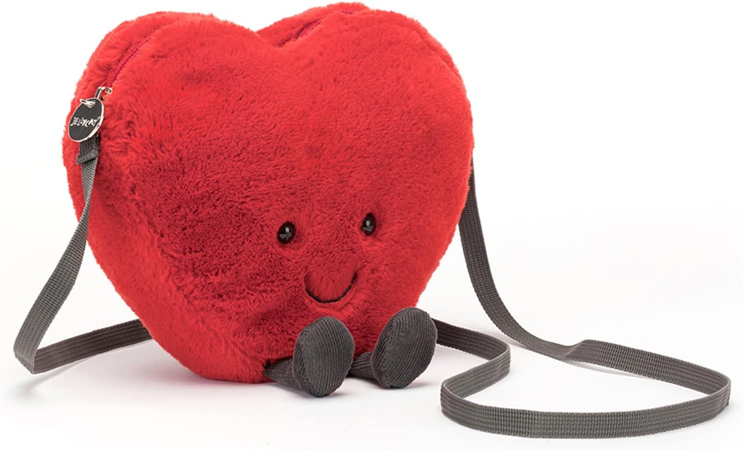 Amuseables Heart Plush Bag, 7 Inches - Crossbody and Shoulder Purse - Fun and Unique Handbag