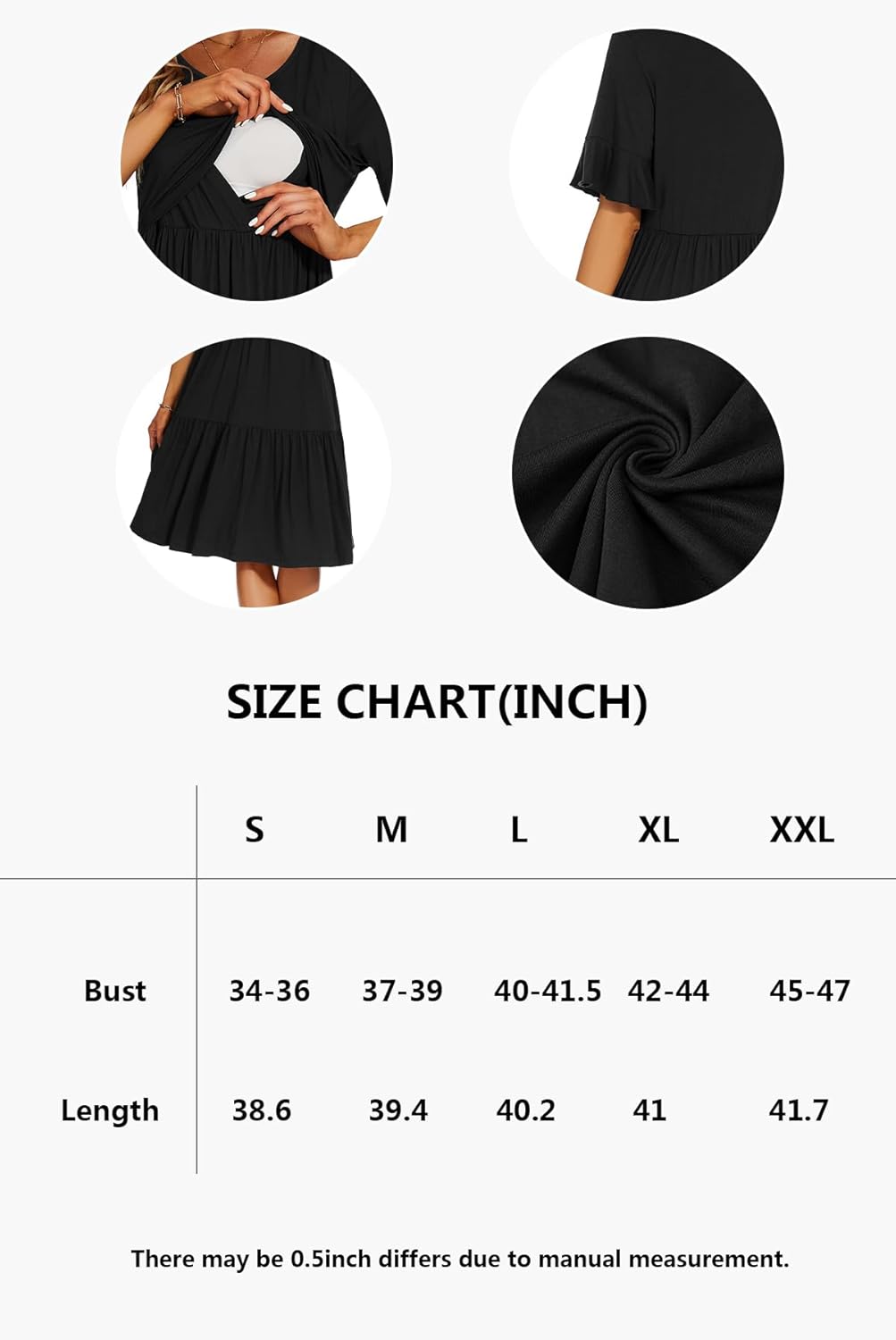 Women'S Nursing Dress Short Sleeve Maternity Breastfeeding Clothes