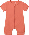 Newborn Summer Baby Boy Girl Rompers Infant Short Sleeves Zippered Bodysuit Jumpsuit Playsuit Outfit Clothes