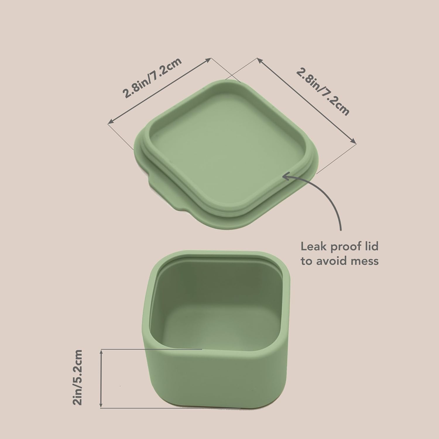 Nouka Snack Container 2-Pack | Snack | Food Grade Silicone with Sealed Compartment | Wave/Deep Ocean