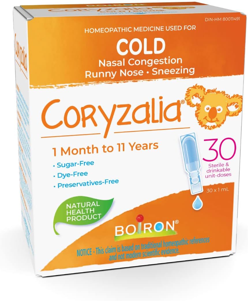 Coryzalia, 30 Doses. Baby Cold Relief Drops for Sneezing, Runny Nose, and Nasal Congestion, Non-Drowsy, Sterile Single-Use Liquid Oral Doses, 30 Count (Pack of 1)