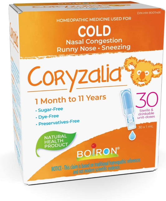 Coryzalia, 30 Doses. Baby Cold Relief Drops for Sneezing, Runny Nose, and Nasal Congestion, Non-Drowsy, Sterile Single-Use Liquid Oral Doses, 30 Count (Pack of 1)
