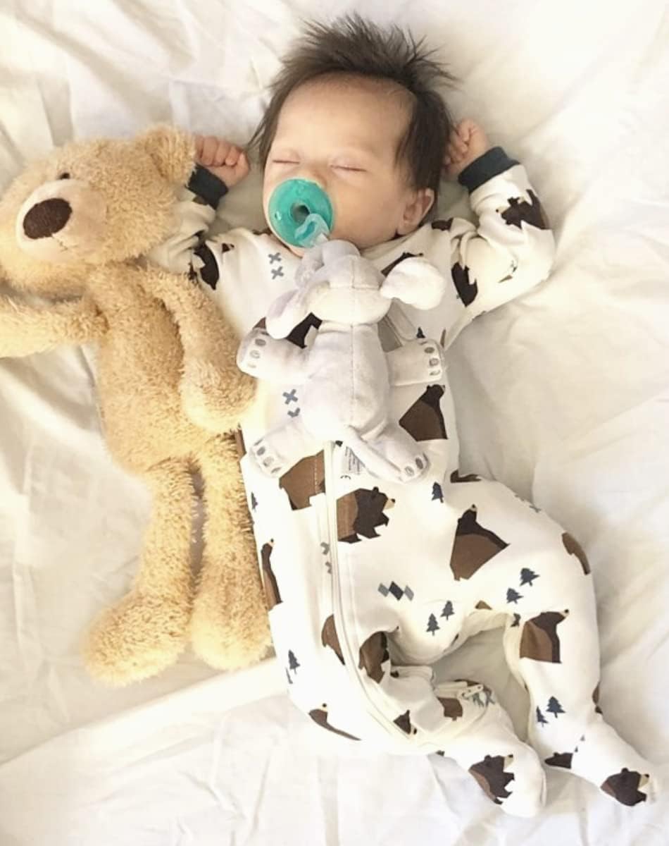 Baby Sleepers, Organic GOTS Cotton, Footed Pajamas with Inseam Zipper