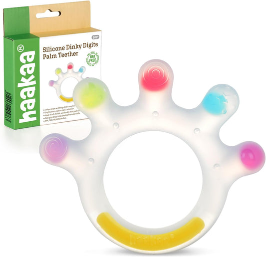 Dinky Digits Palm Teether, Baby Teething Toys, Food Grade Silicone Teethers for Babies 0-6 Months/6-12 Months, BPA Free Teething Relief Baby Chew Toys