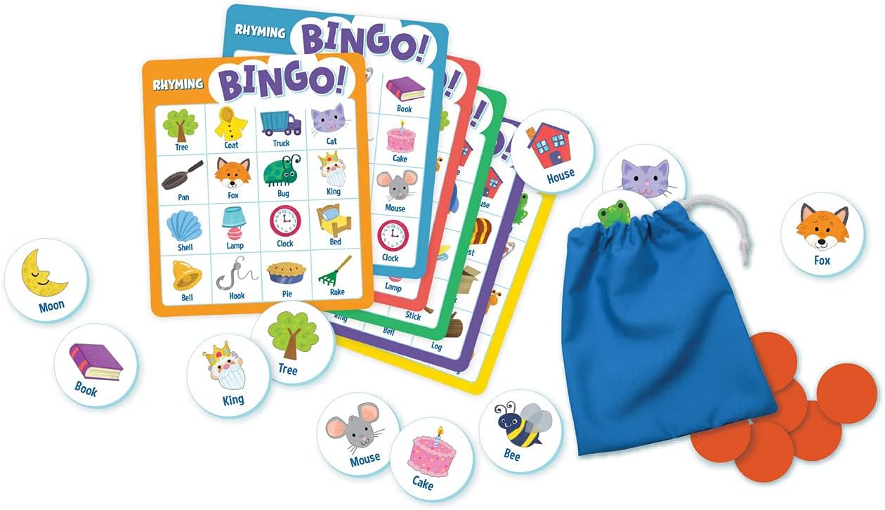 Rhyming Bingo - Reading and Learning Game for Kids Ages 4 Years and Up