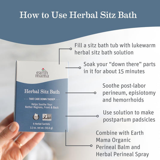 Postpartum Recovery Kit, Take Care down There® Trifecta with Organic Perineal Balm, Sitz Bath & Herbal Peri Spray, 3-Piece Set